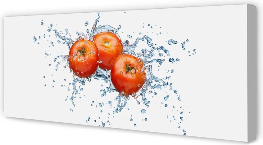 Duży obraz na płótnie Pomidory w Kroplach Wody