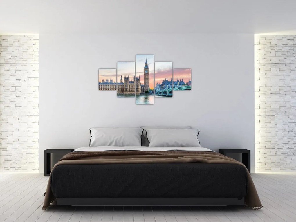 Obraz - Londyn w pastelowych kolorach (125x70 cm)