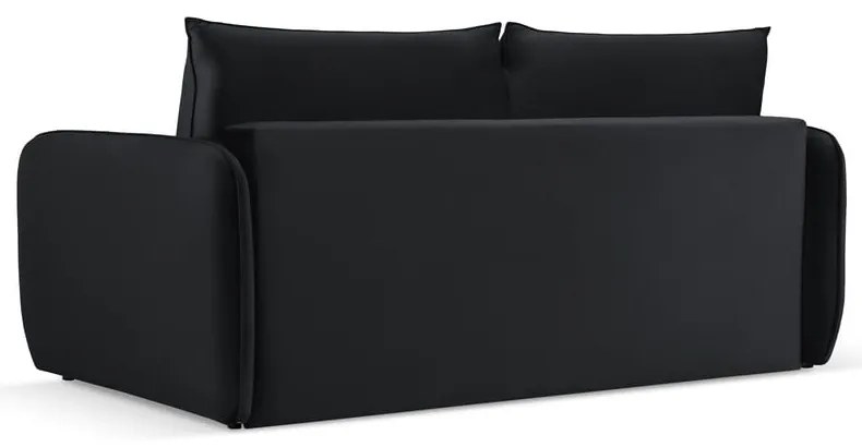 Czarna aksamitna rozkładana sofa 194 cm Vienna – Cosmopolitan Design
