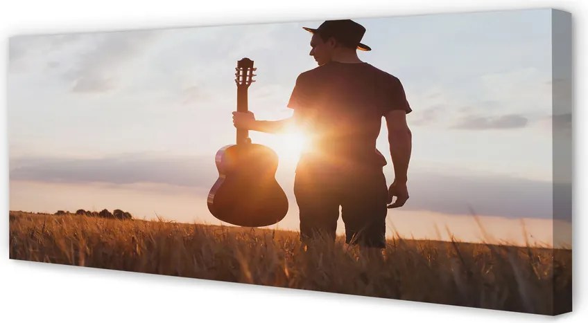 Obraz drukowany na płótnie Ekspresja Gry Na Gitarze