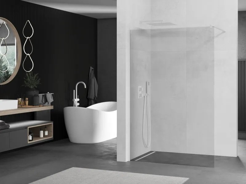 Mexen Kioto ścianka prysznicowa Walk-in 145 x 200 cm, transparent 8 mm, biała - 800-145-101-20-00