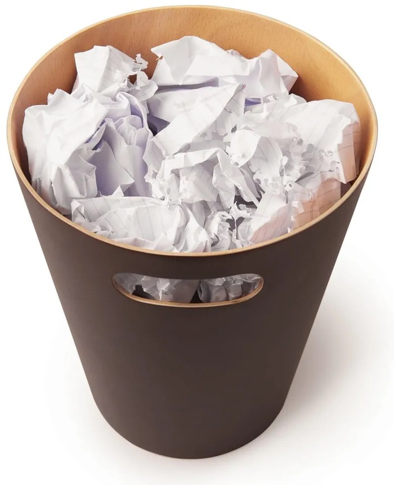 Brązowy biurowy kosz na śmieci 7,5 l Woodrow – Umbra