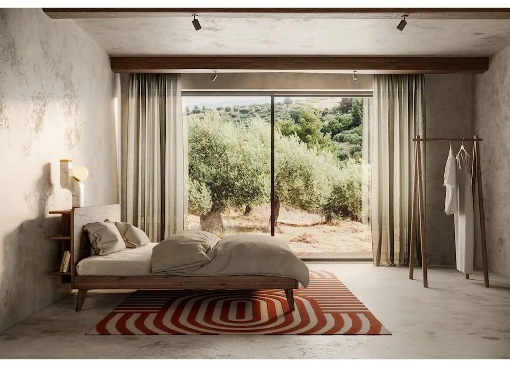 Brązowe łóżko dwuosobowe z drewna sosnowego ze stelażem 140x200 cm Retreat – Karup Design