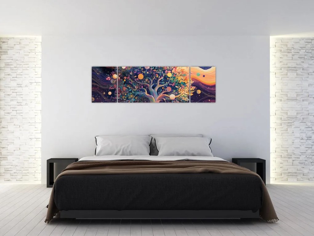 Obraz – Fioletowe drzewo pełne energii (170x50 cm)