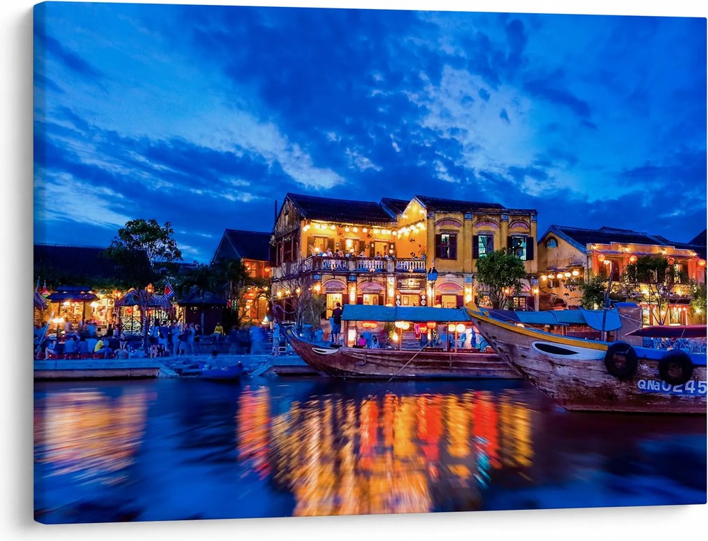 Obraz nocnego miasta Hoi An w Wietnamie (70x50 cm)