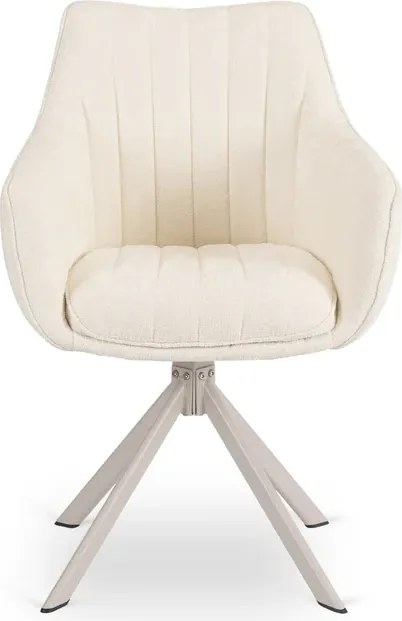 Zestaw Stół Rozkładany VERONA 160-240 cm Biały Marmur/Kaszmir i 4 Krzesła BAJA Kremowe Boucle