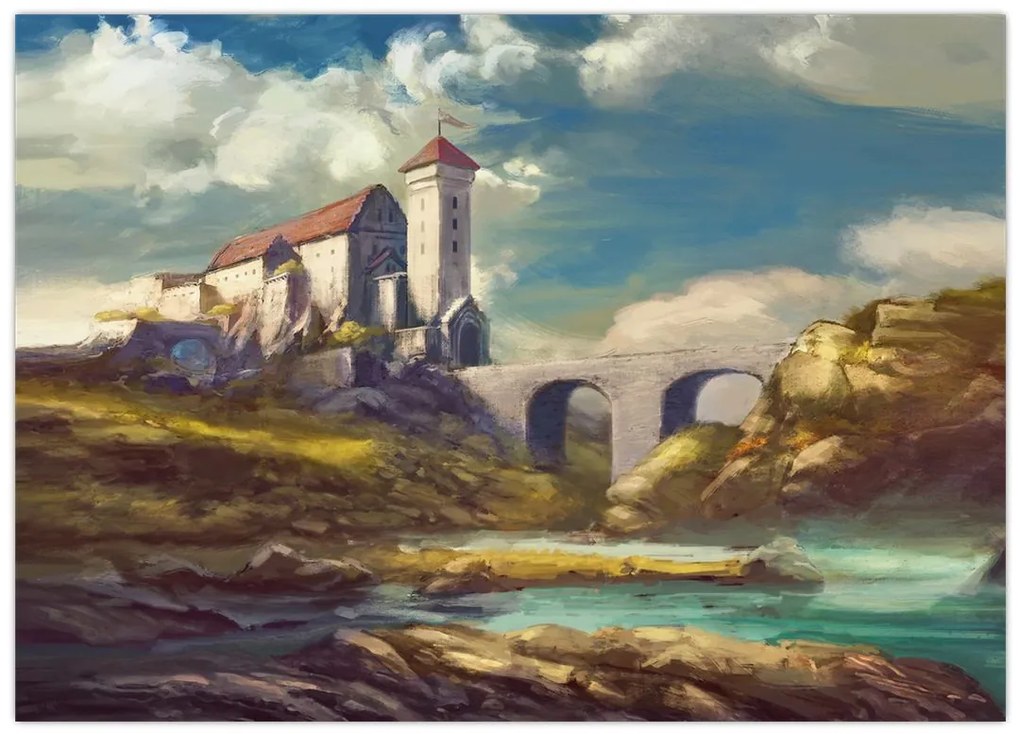 Obraz - Średniowieczny zamek (70x50 cm)