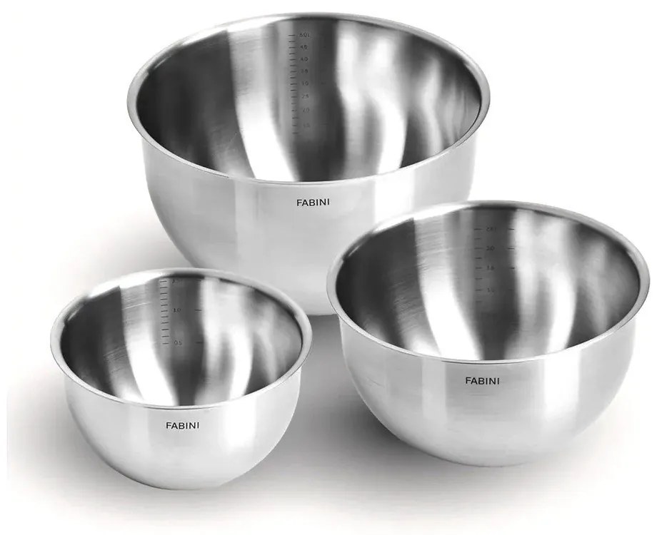 Misy ze stali nierdzewnej w kolorze srebra zestaw 3 szt. ø 24 cm Lucca 3.0 – FABINI