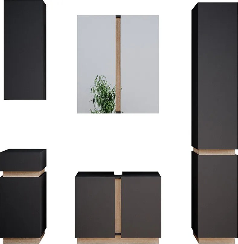 Zestaw mebli łazienkowych antracyt 70x34x55 gloria