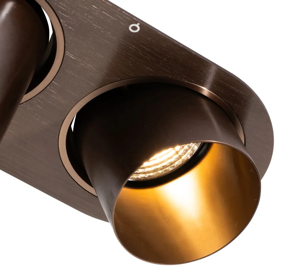 Set van 6 inbouwspots donkerbrons GU10 70mm kantelbaar 2-lichts - Installa Oswietlenie wewnetrzne