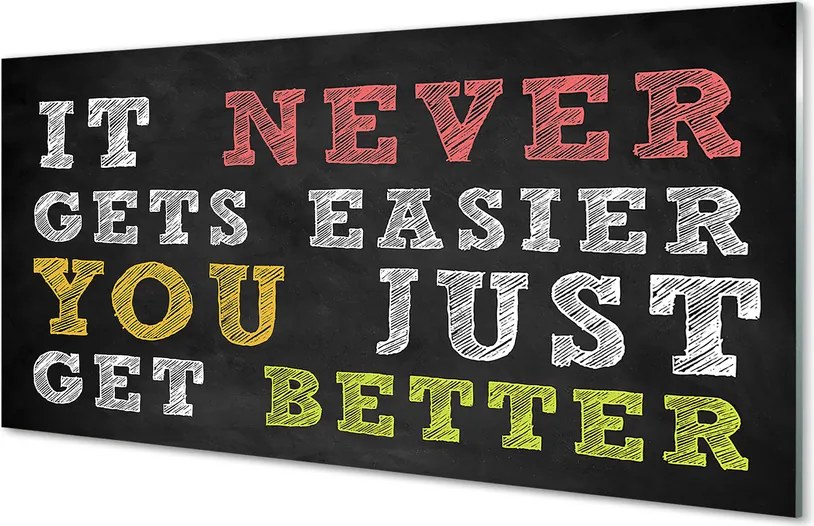 Szklany Panel Kolorowy Napis