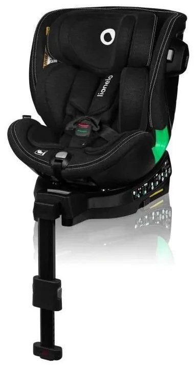 Lionelo - Fotelik obrotowy HARMONY i-Size 40-150 cm czarny z bazą