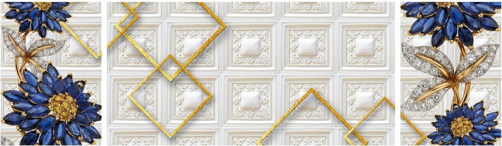 Obraz - Diamentowe kwiaty (170x50 cm)