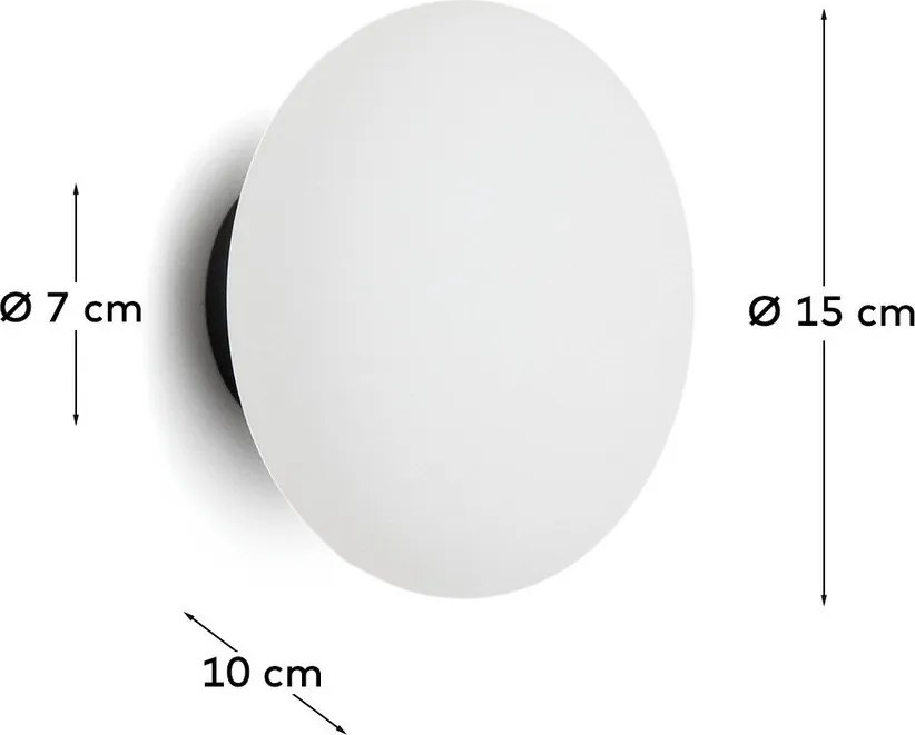 Biało-czarny kinkiet ø 15 cm Bamila – Kave Home