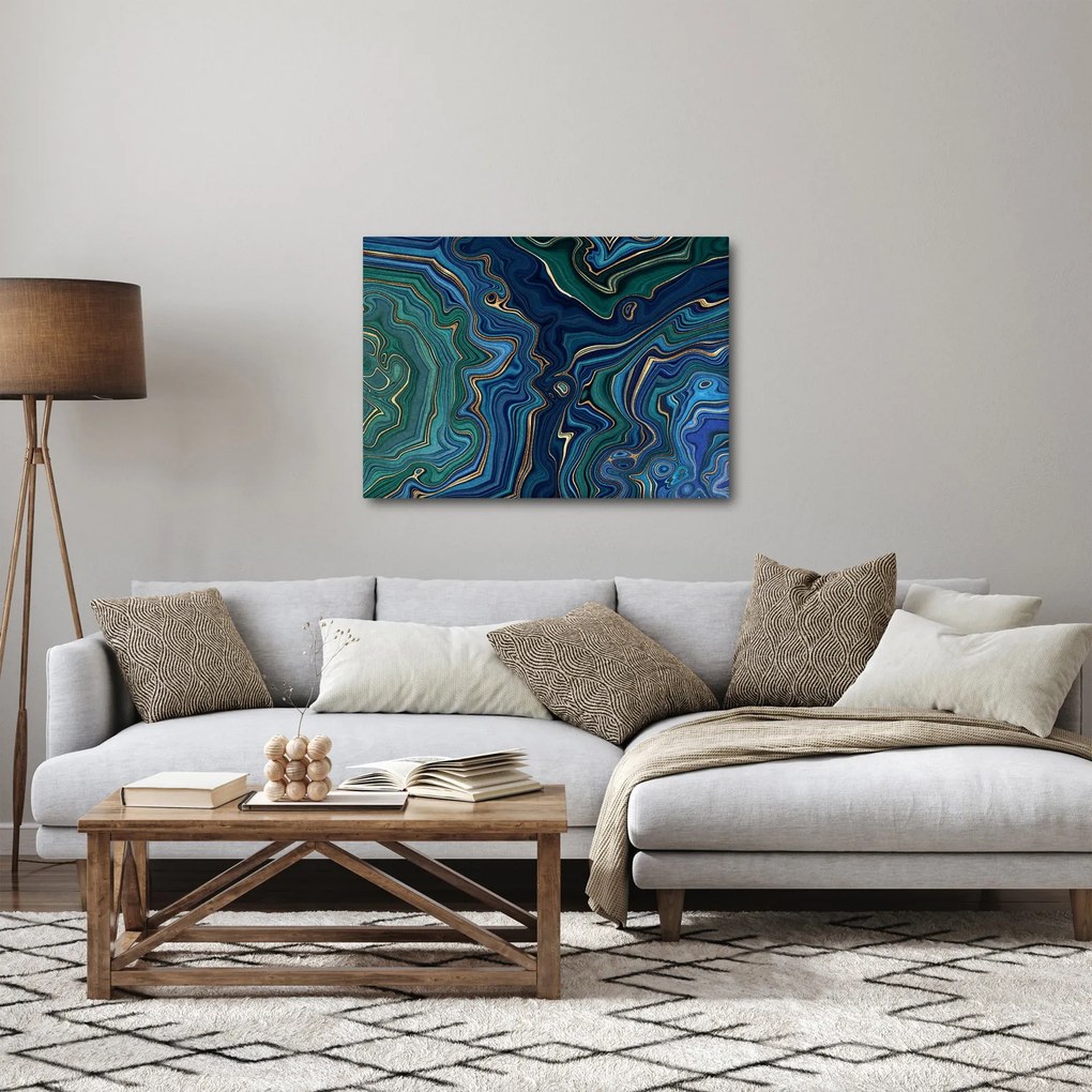 Obraz - Zielono - niebieski marmur (70x50 cm)