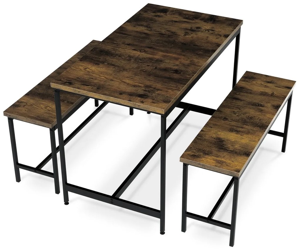 Zestaw jadalniany z 2 ławkami OLD WOOD , 110 x 60 x 75 cm