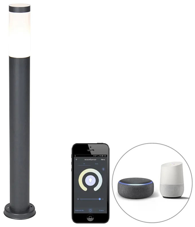 Zewnetrzna Inteligentny słup oświetleniowy zewnętrzny antracyt 80 cm z WiFi P45 - Rox Nowoczesny Oswietlenie zewnetrzne