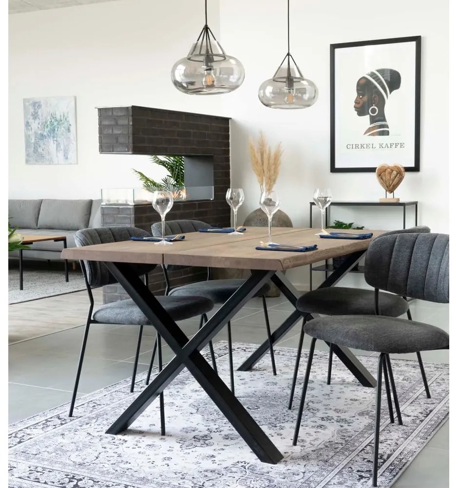 Stół z blatem z litego dębu House Nordic Toulon Smoked, 140x95 cm