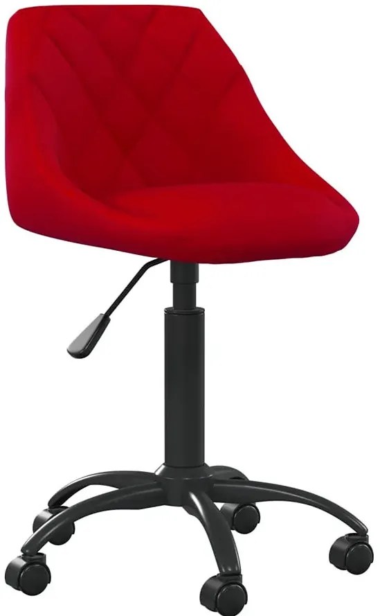 Czerwony welurowy  fotel obrotowy do biura E4-S99