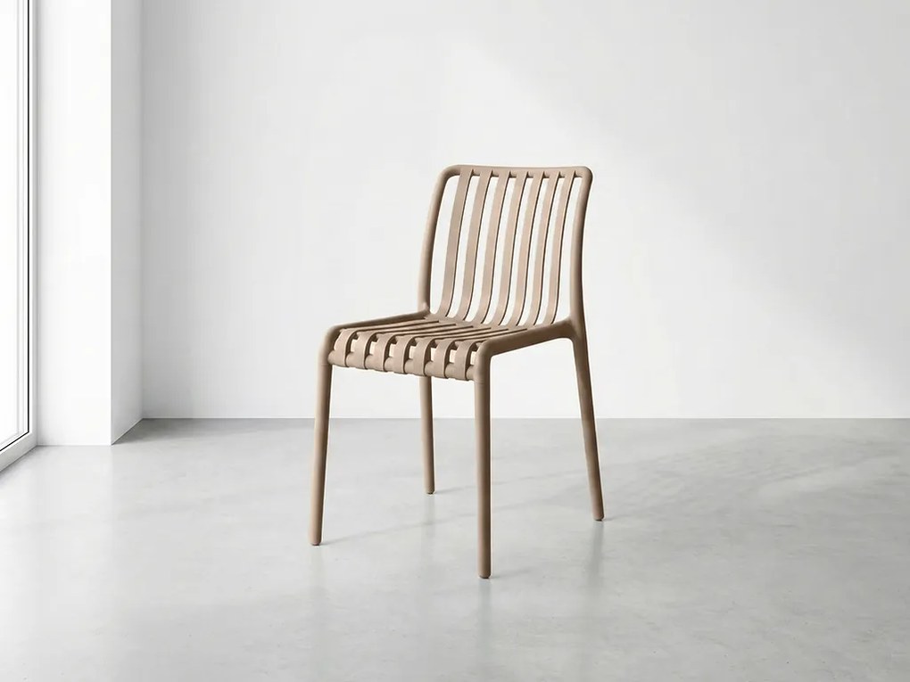 Plastikowe krzesło TREGO, beżowe