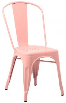 Pakiet 4 Sztaplowanych Krzeseł Stalowych Lix Rosa Palote | Daydream Pink - Sklum