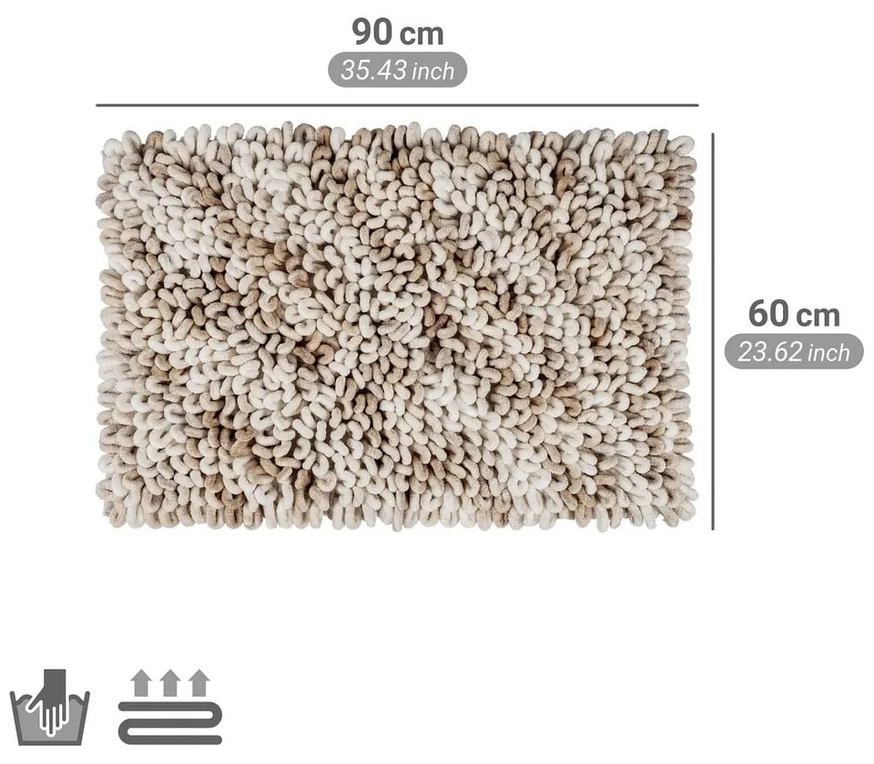 Beżowy tekstylny dywanik łazienkowy 60x90 cm Lerici – Wenko