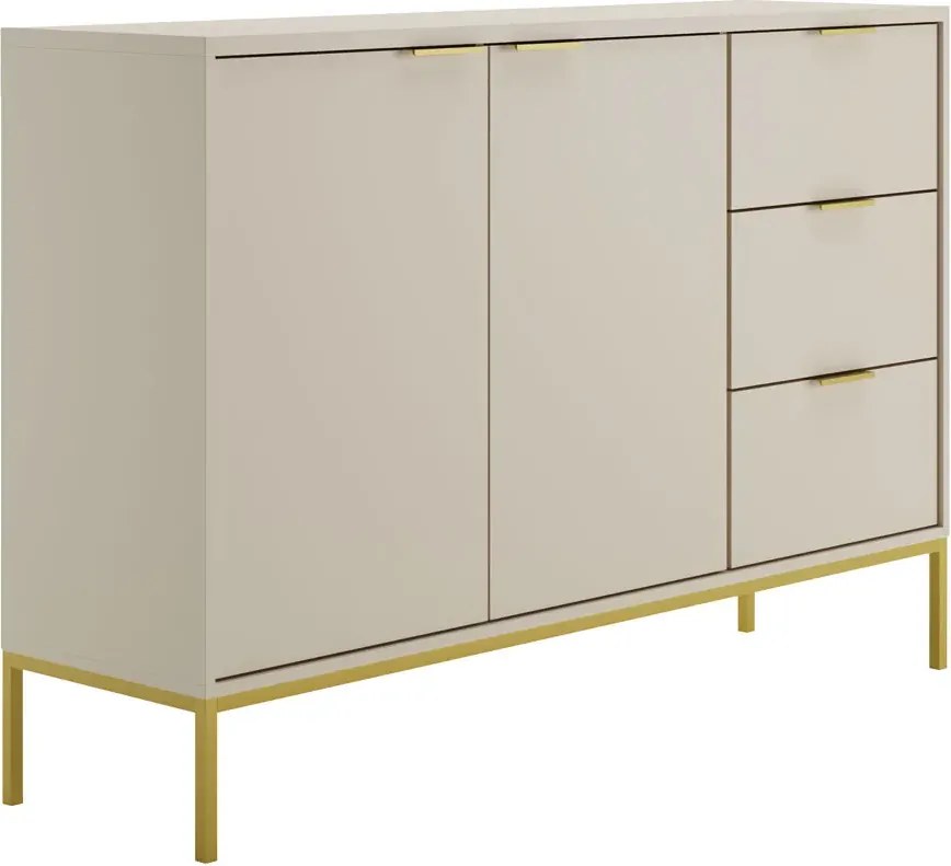 Komoda na nóżkach w stulu glamour kaszmir + złoty B0-G08