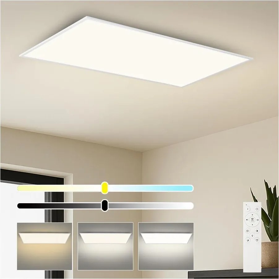 Brilagi - LED ściemnialna oprawa sufitowa SLIMFRAME LED/80W/230V 120x60 cm biała + pilot
