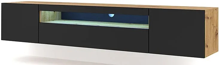 Szafka Rtv Stojąca Lub Wisząca Dąb Artisan + Czarny W3-C02