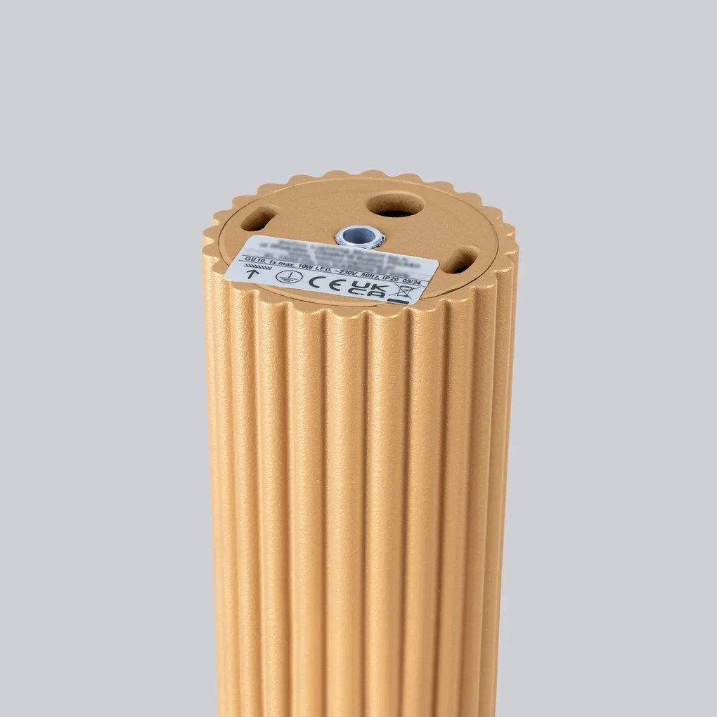 Plafon KARBON 40 złoty ryflowany SOLLUX  LIGHTING