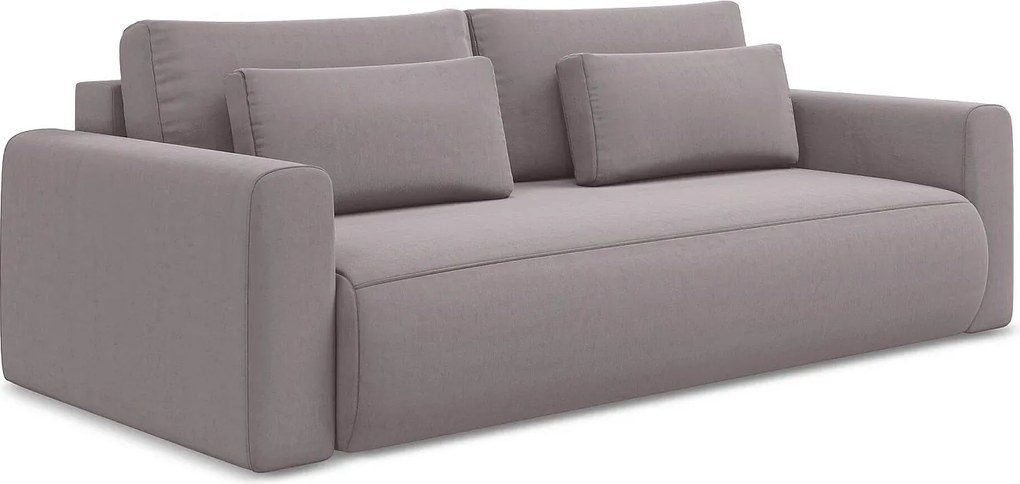 Kanapa 3-osobowa z funkcją spania - z tkaniny welwetowej - lawendowy - KAPUA