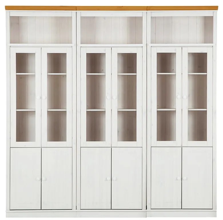 Biała witryna z litego drewna sosnowego 518x223 cm Anita – Støraa