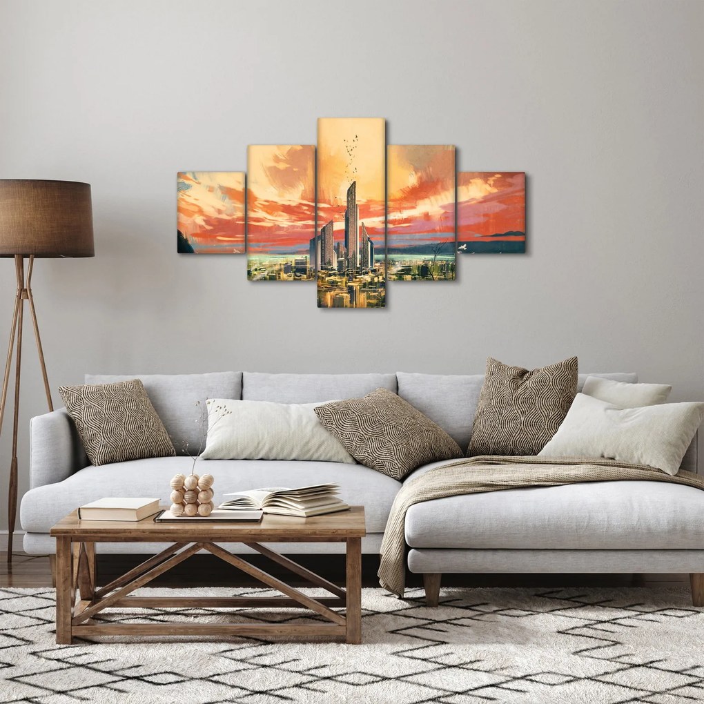 Obraz - Malowane miasto (125x70 cm)