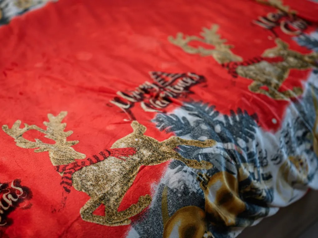 PrzytulneMieszkanie.pl PrzytulneMieszkanie.pl Pościel z mikropluszu HOLLY NIGHT, czerwona Rozmiar pościeli: 70 x 90 cm | 140 x 200 cm