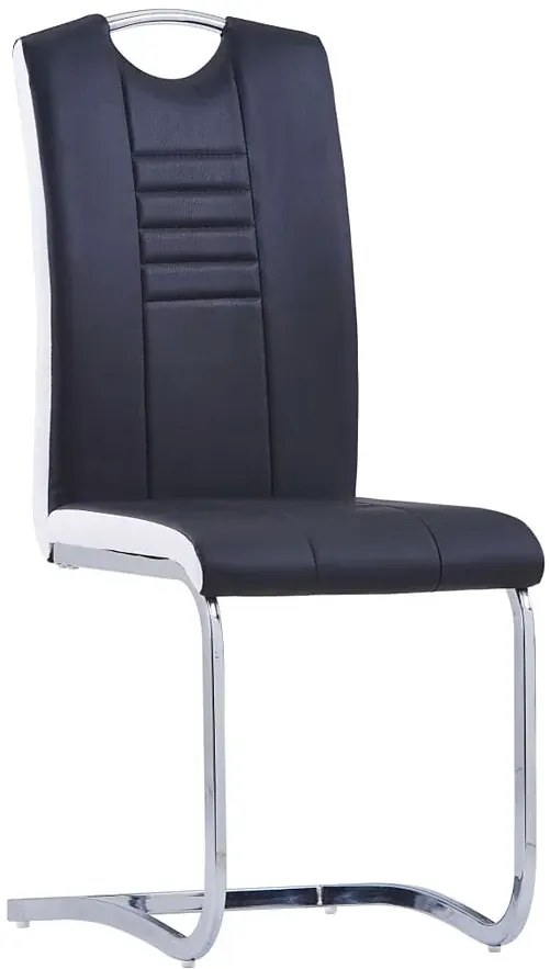 Czarny zestaw krzeseł do salonu na płozach  N4-W55