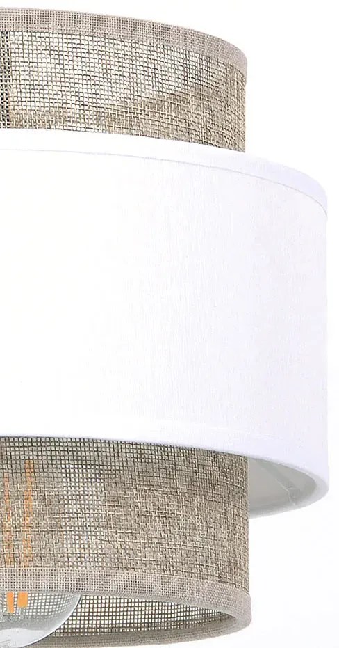 Beżowo-biała lampa stojąca abażurowa boho - 16X A523 K3-T58