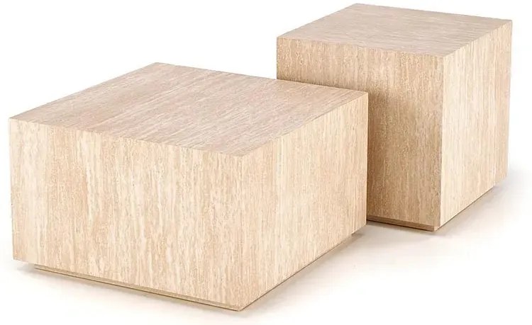 Minimalistyczna kwadratowa ława trawertyn D8-S71