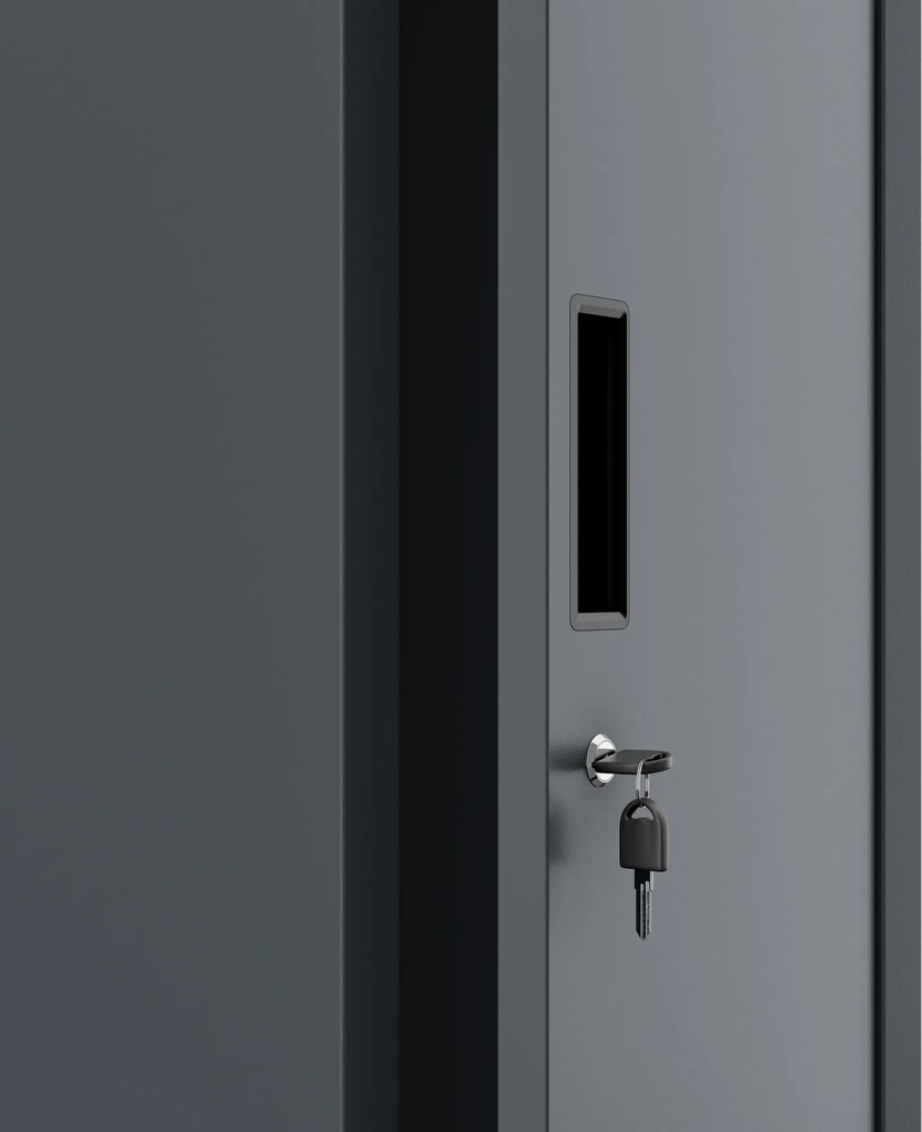 Szafka pracownicza metalowa antracytowa KACPER II 1 Plus 300 x 1800 x 500 mm