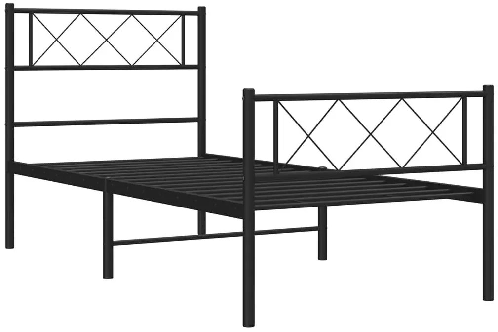 Czarne metalowe łóżko pojedyncze 100x200cm S3-F72