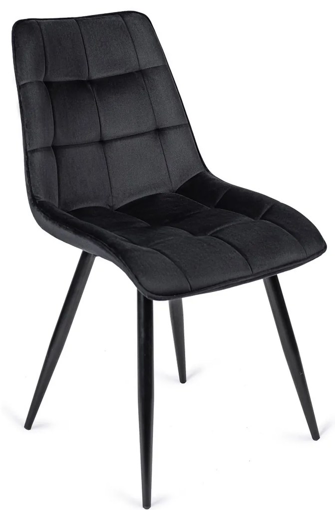 Zestaw Stół Okrągły LINO 100 cm Dąb Złoty/Czarny i 4 Krzesła Tapicerowane do Jadalni RIO Czarne Welurowe Nowoczesne Loft