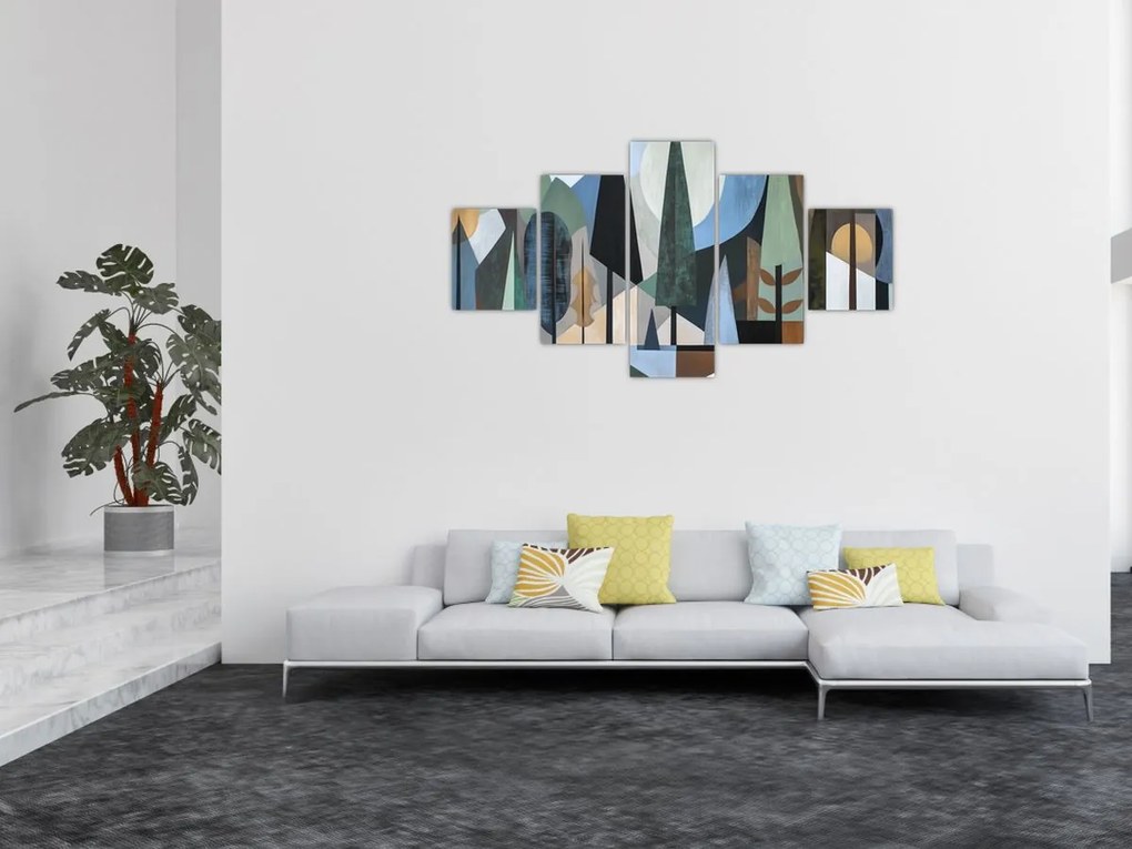 Obraz - Naturalna geometria abstrakcyjna II. (125x70 cm)