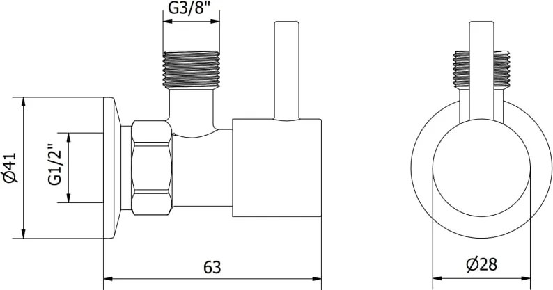 Mexen R1 zawór kątowy do baterii 1/2"x3/8", chrom - 79970-00