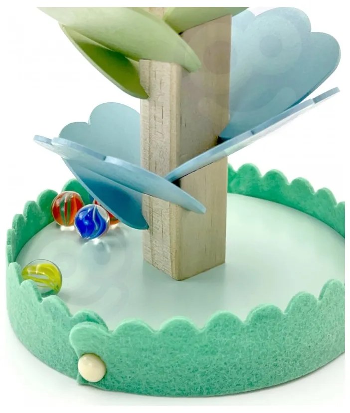 Woopie green drewniany kulodrom muzyczne drzewko tęczowe montessori fsc