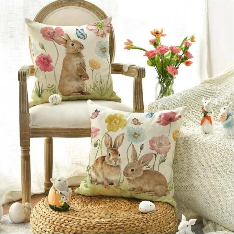 Lniana poszewka na poduszkę HOPPINO 45x45 cm, kolorowa