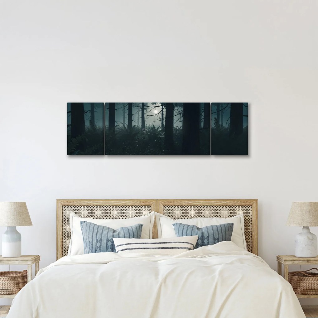 Obraz - Paproć w świetle księżyca (170x50 cm)