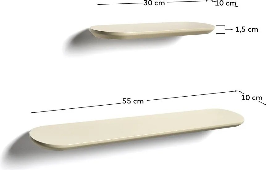 Beżowe półki zestaw 2 szt. 55 cm Arely – Kave Home