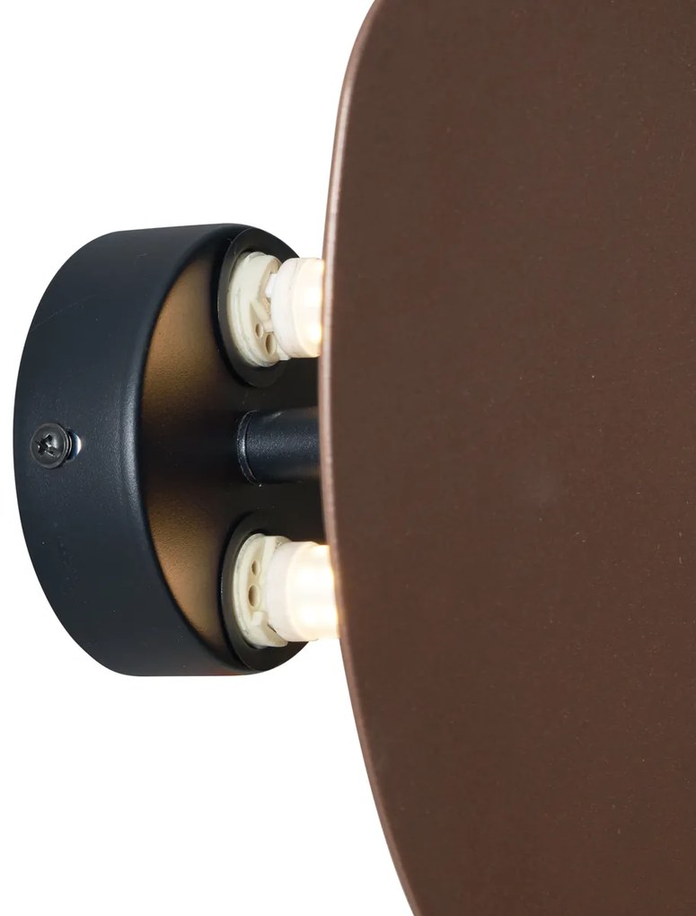 Designerski Kinkiet / Lampa scienna brązowy organiczny 20 cm 2-źródła światła - PulleyDesignerski Oswietlenie wewnetrzne