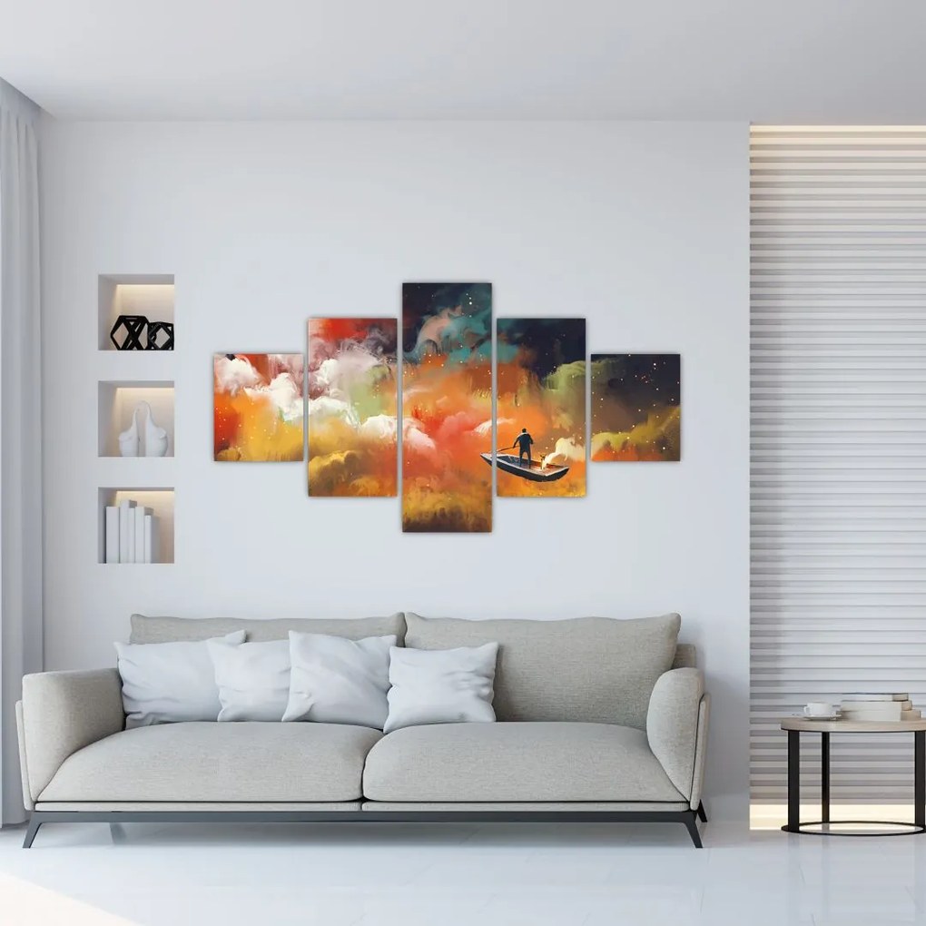 Obraz - człowiek unoszący się w kosmosie (125x70 cm)