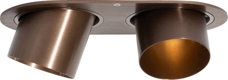 Zestaw 6 reflektorów wpuszczanych ciemny brąz GU10 50mm 2-źródła światła - Installa