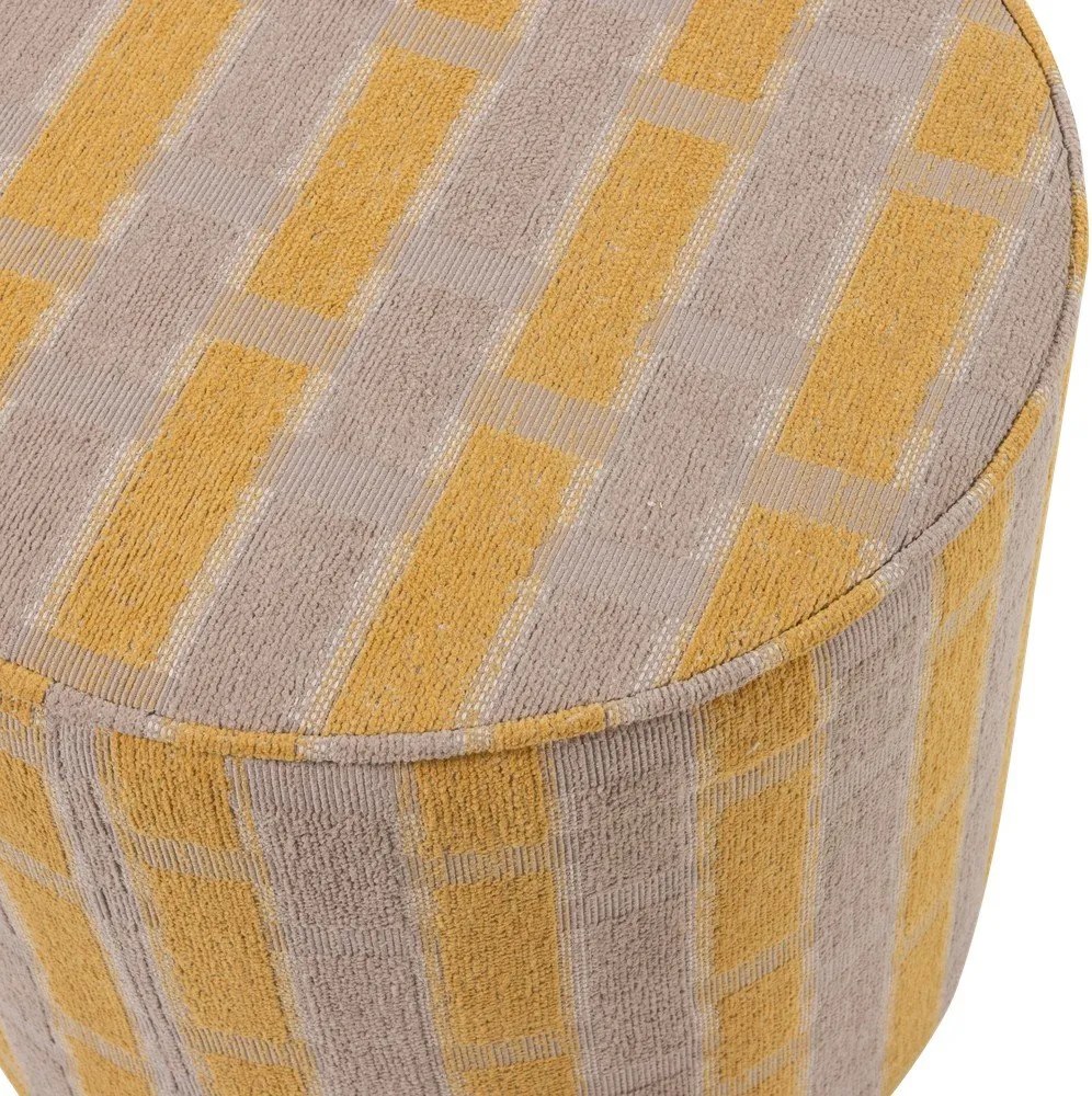 Żółty puf z tkaniny szenilowej Sarli – WOOOD